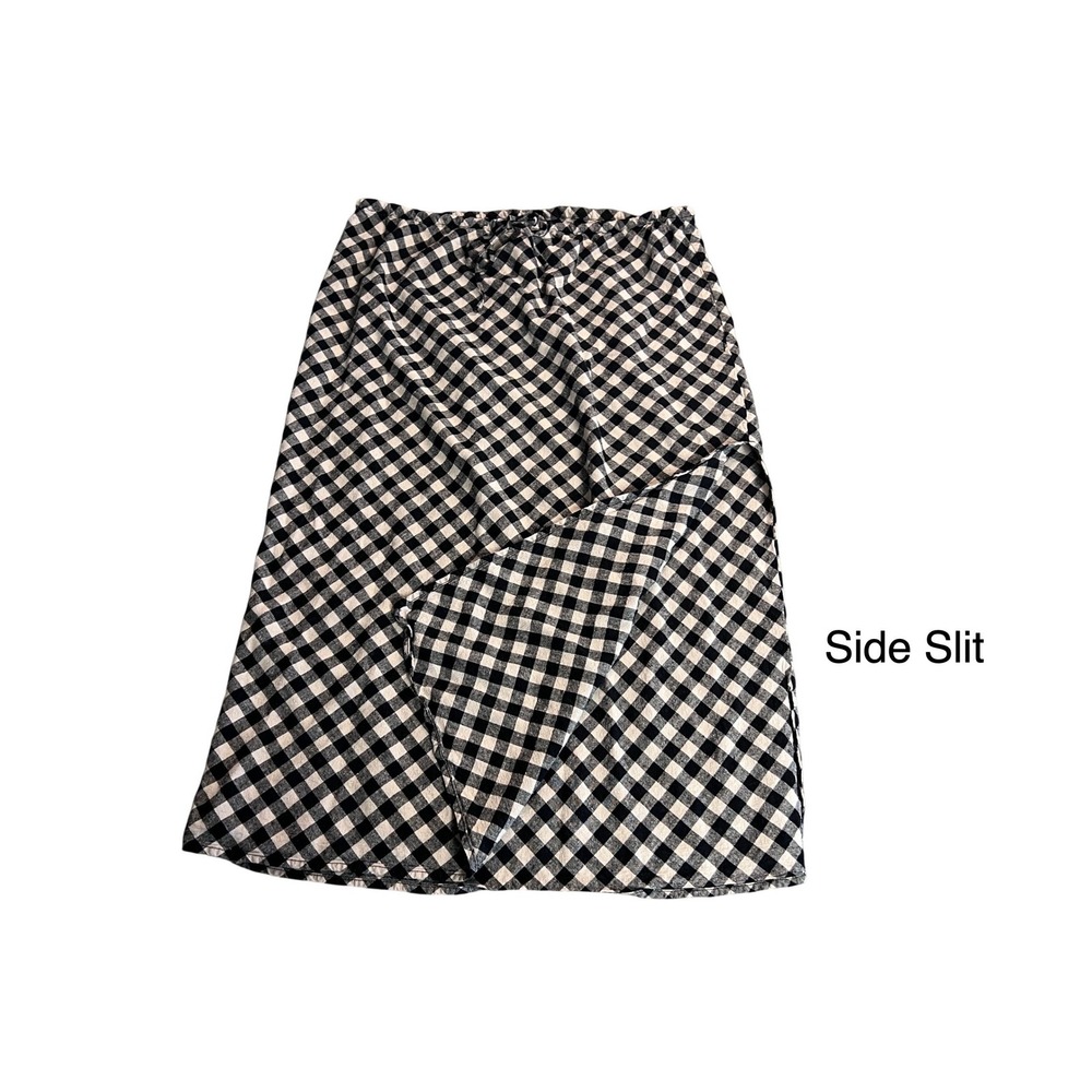 Gap Gingham Midi Skirt Women XL Black Cream - Picture 3 of 4